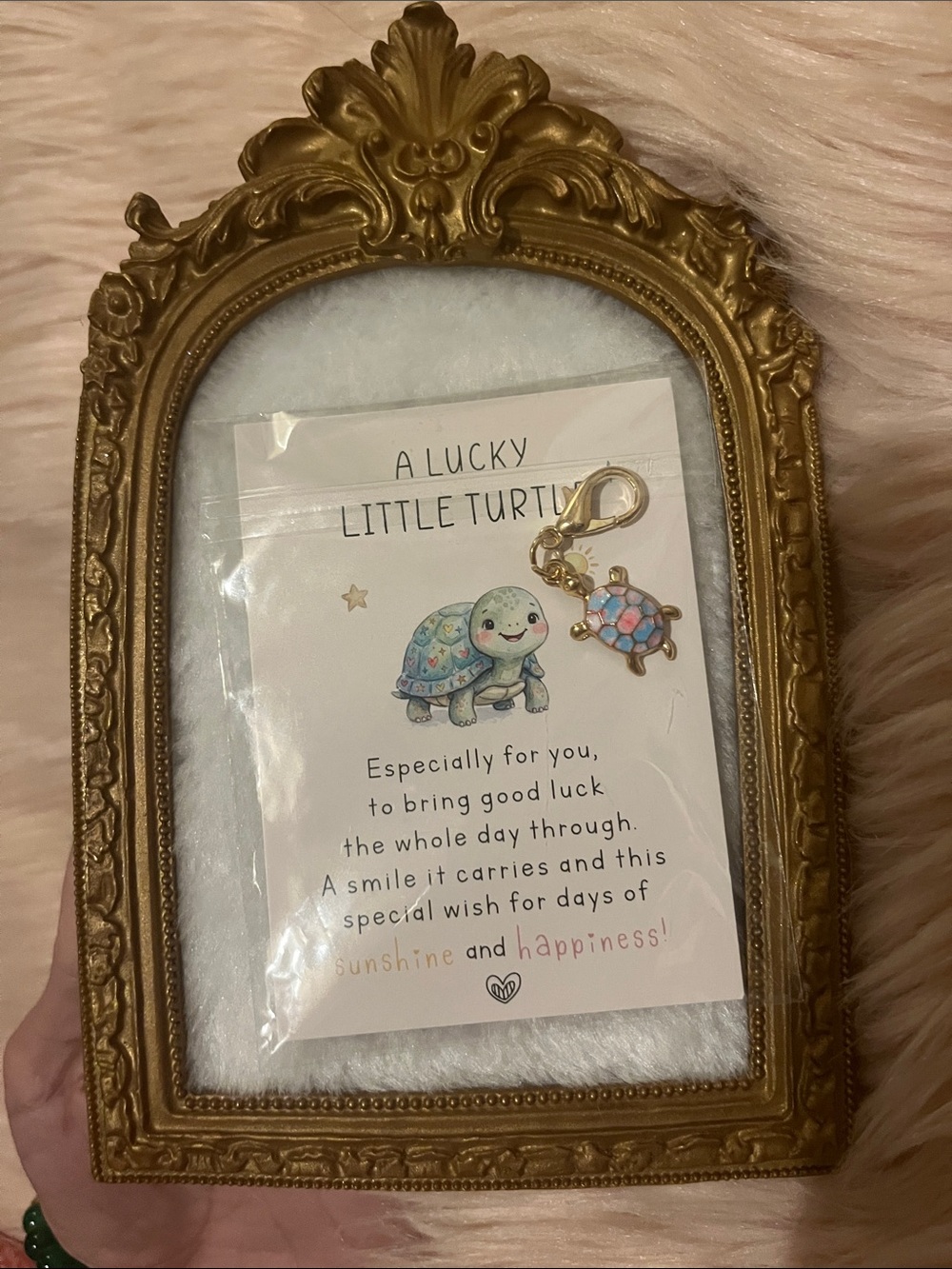 A Lucky Little Turtle Charm - Gold & Multicolor